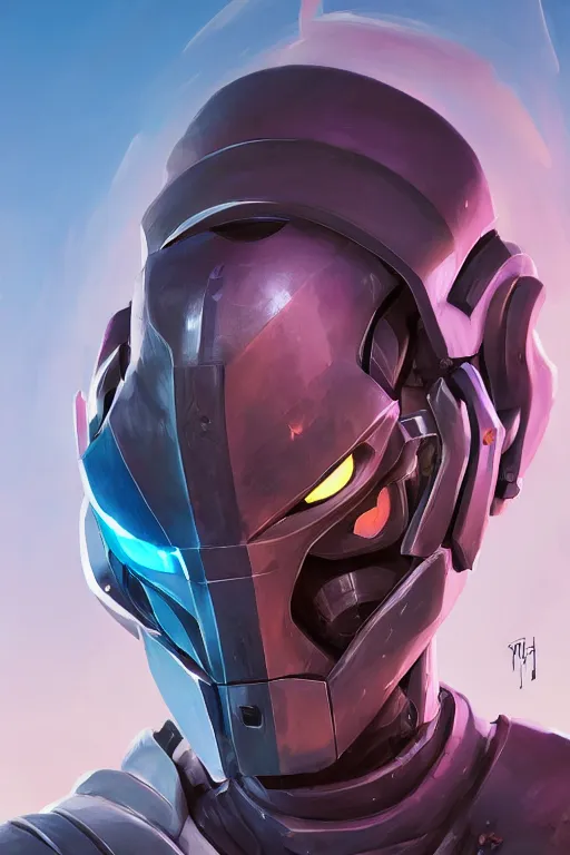 Image similar to epic mask helmet robot ninja portrait stylized as fornite style game design fanart by concept artist gervasio canda, behance hd by jesper ejsing, by rhads, makoto shinkai and lois van baarle, ilya kuvshinov, rossdraws global illumination radiating a glowing aura global illumination ray tracing hdr render in unreal engine 5