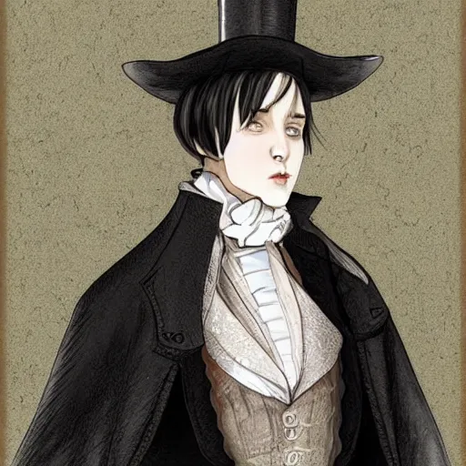 Image similar to Portrait a man in Victorian clothing, Art by Yana Toboso, manga, digital art