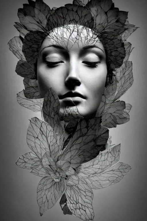 Prompt: a goddess of magnolia a queen of the garden, meditating! with a beautiful symmetrical face!!! cinematic lightning, isolated, studio lighting by dave mckean