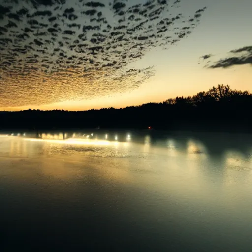 Image similar to a river being swallowed by day and night at the same time