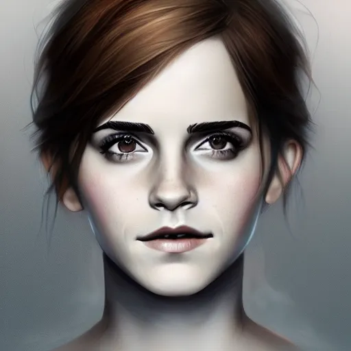 Image similar to Emma Watson, Charlie Bowater art style, digital fantasy portrait