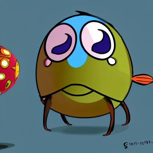 Image similar to fish with 4 legs from gumball cartoon