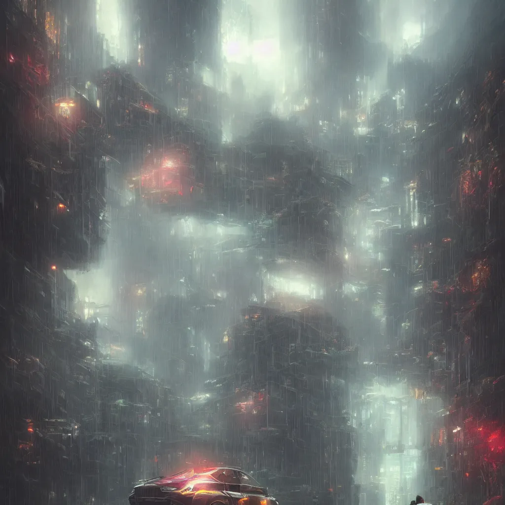 Image similar to ta ha, volumetric lighting, highly detailed, by greg rutkowski, complementing colors, god looking at me, heavy rainy, lofty heavens, water reflection, flowers, hyper realistic, concept art, 8 k detail post - processing, cyberpunk, arcane style