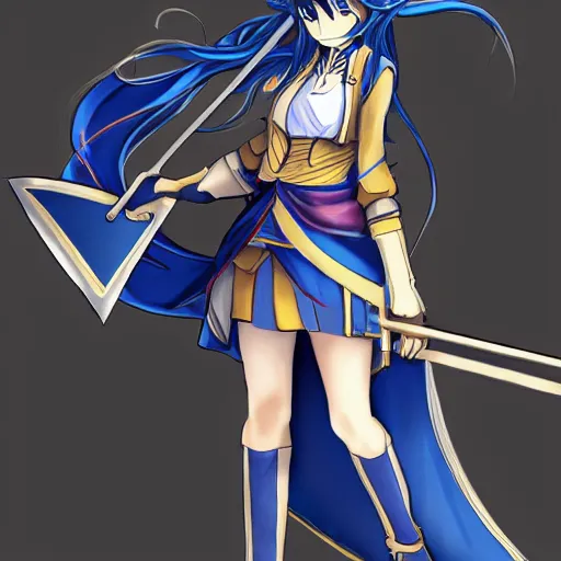 Image similar to lucina from fire emblem awakening drawn in the style of eiichiro oda