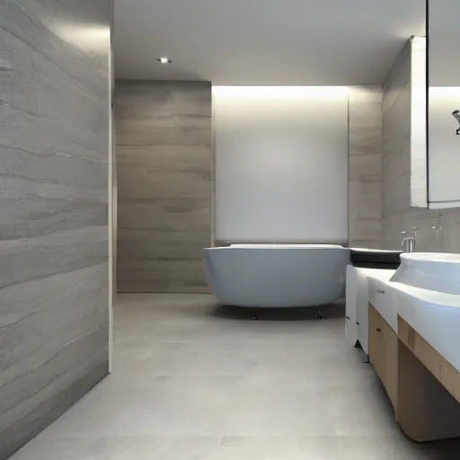 Prompt: an estate agent photo of a bathroom, unreal engine
