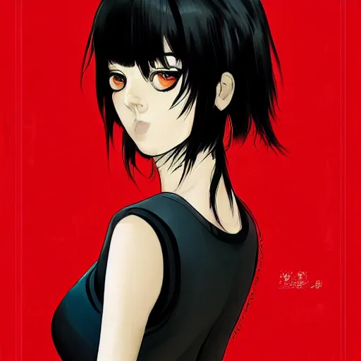 Prompt: stunning comic book style portrait painting of Hime Cut Black Haired woman wearing red dress, in the style of WLOP, 8k masterpiece, cinematic lighting, pristine clean design, high fantasy, insanely detailed, atmospheric,