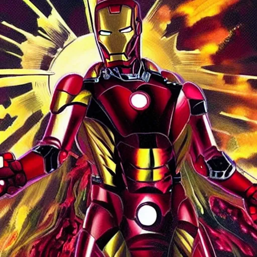 Image similar to Black Sabbath's Iron Man meets Marvel's Iron Man