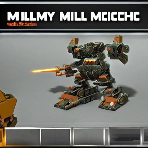 Prompt: military mech build with many complicated modules