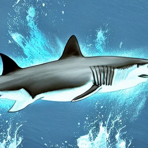 Image similar to a shark is transforming into joe biden