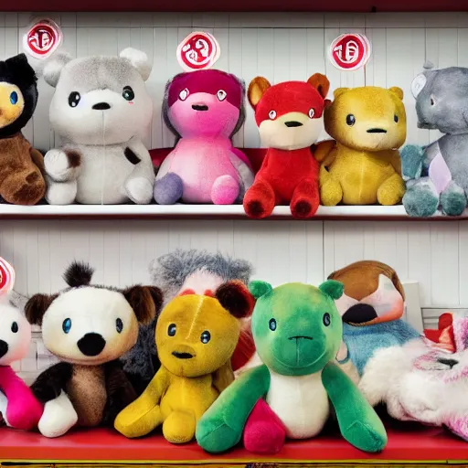 Prompt: a catalogue for Target selling plush animals