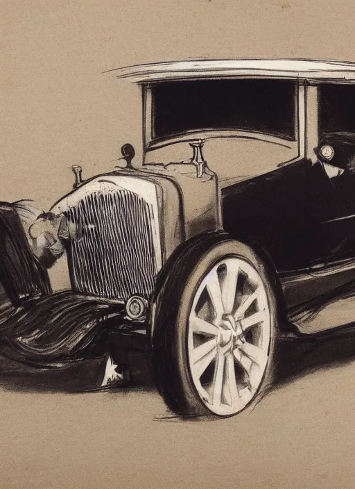 Prompt: Louis Icart, a drawing of a woman posing in front of a 1920's car by Louis Icart, highly detailed, masterpiece, trending on ArtStation, ultra realistic