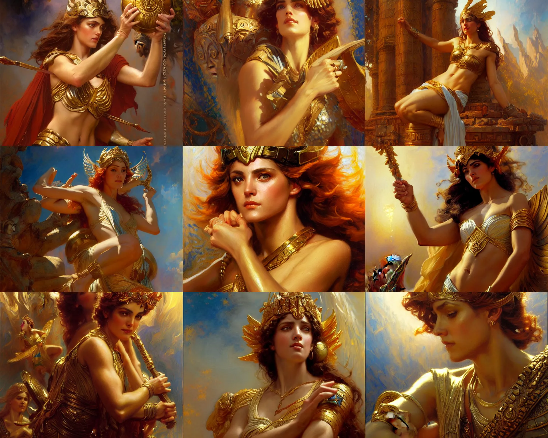 Prompt: greek goddess of wisdom and heros. highly detailed painting by gaston bussiere, craig mullins, j. c. leyendecker 8 k