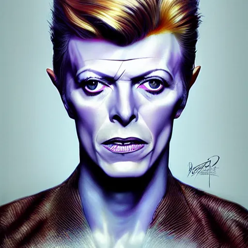 Prompt: a portrait of david bowie as a wizard, upper half portrait, urban motifs, intricate, elegant, highly detailed, digital painting, trending on artstation, concept art, smooth sharp focus, illustration, art by artgerm and greg rutkowski