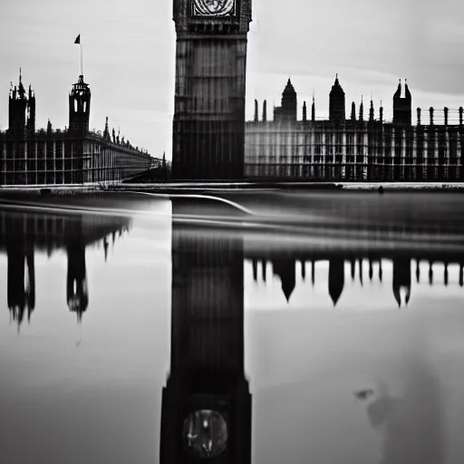 Image similar to Black and White photo of steampunk airship docking at Big Ben