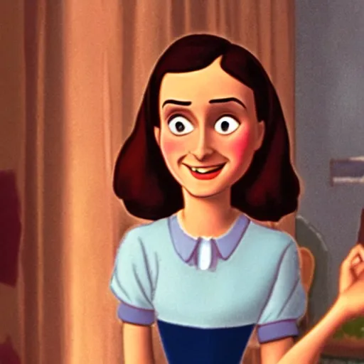Prompt: anne frank as a disney princess, from disney's the story of anne frank ( 1 9 8 9 )