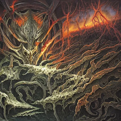 Image similar to soul crusher, dan seagrave art