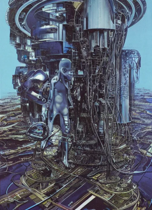 Image similar to artistic depiction of the future of the human civilization and technology, by deodato, mike, highly detailed, futuristic, sophisticated, mesmerizing, technological, prediction of the future