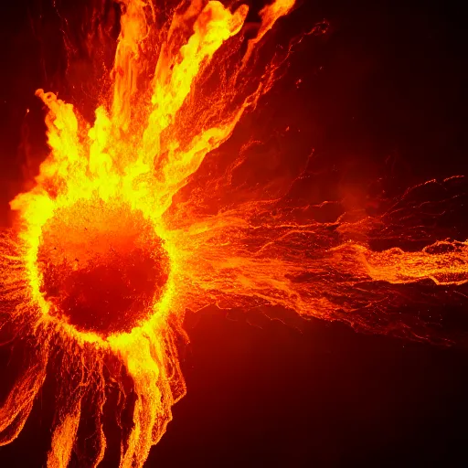 Image similar to explosion with fire, 4 k