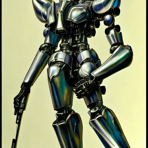 Prompt: prompt : photorealistic cinematic 3 d render of persona soft light painted by takato yamamoto, chrome mecha attributes and armor, inspired by ghost in shell anime, smooth face feature, intricate oil painting, high detail, sharp high detail, manga and anime 1 9 8 0
