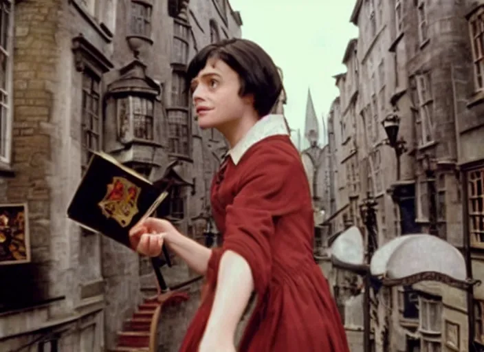 Prompt: a film still of harry potter in amelie ( 2 0 0 1 )