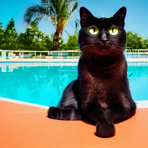 Image similar to cat at poolside