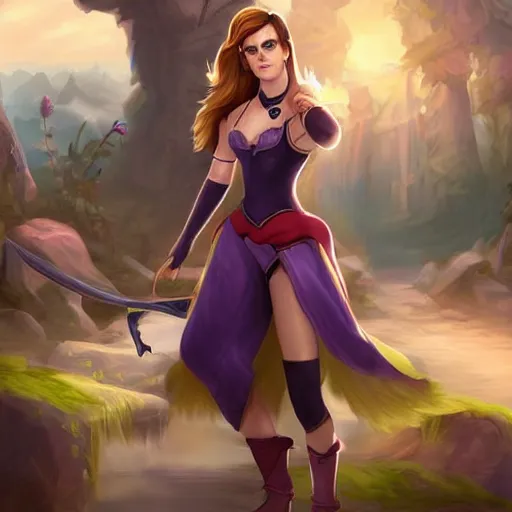 Image similar to Emma Watson in League of Legends. Digital Art. New Skin