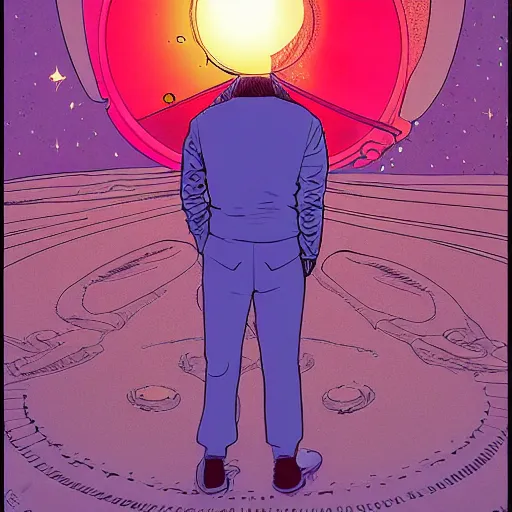 Prompt: jason bateman retro minimalist portrait moebius starwatcher comic by jean giraud, 8 k