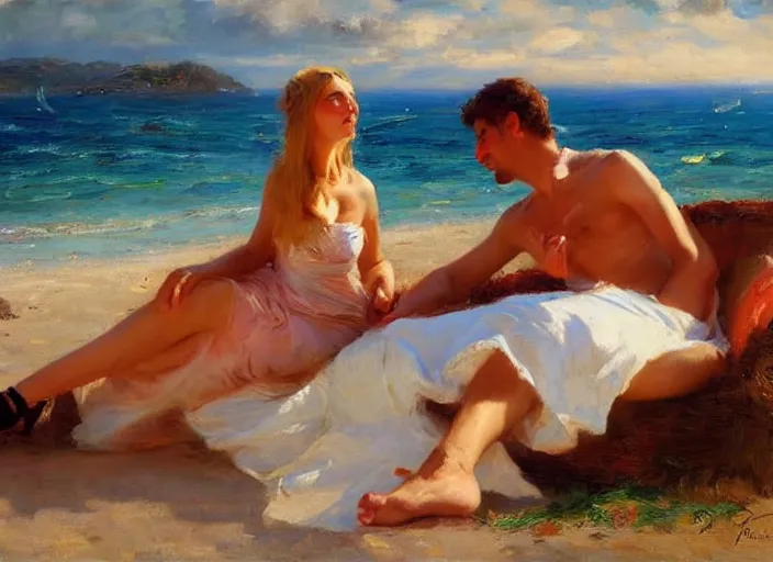 Image similar to gigachad relaxing on the beach by vladimir volegov and alexander averin and delphin enjolras and daniel f. gerhartz