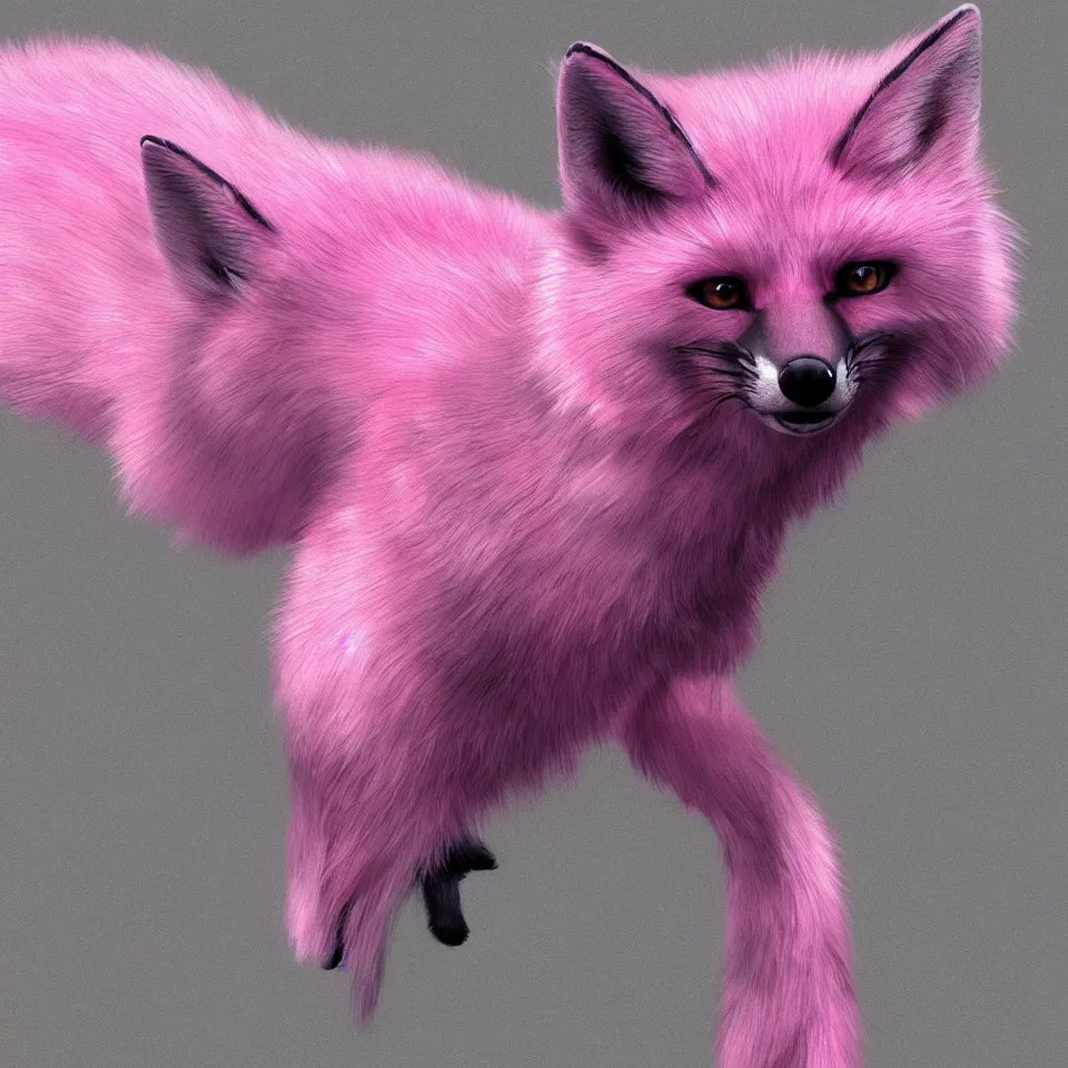 Image similar to pink fox, hyper realistic, 1 6 k, artstation,