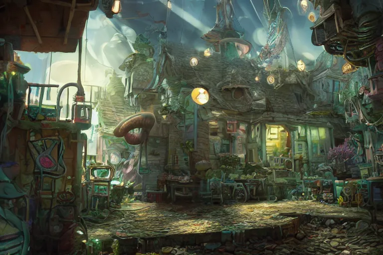 Prompt: the most amazing dream you ever had about bikini bottom squidward house area, hyper realistic, ambient lighting, concept art, intricate, hyper detailed, smooth, dynamic volumetric lighting, octane, cinematic