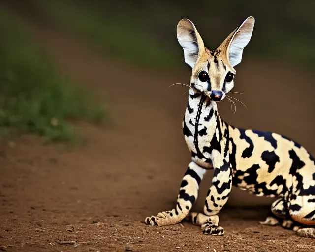 Image similar to an award winning photo of a serval - headed ball python, environmental portrait photography, national geographic, 4 k, sharp focus