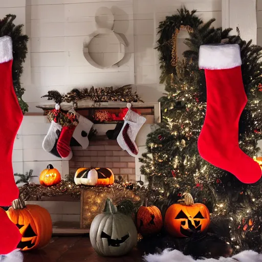 Prompt: christmas and halloween combined into one holiday