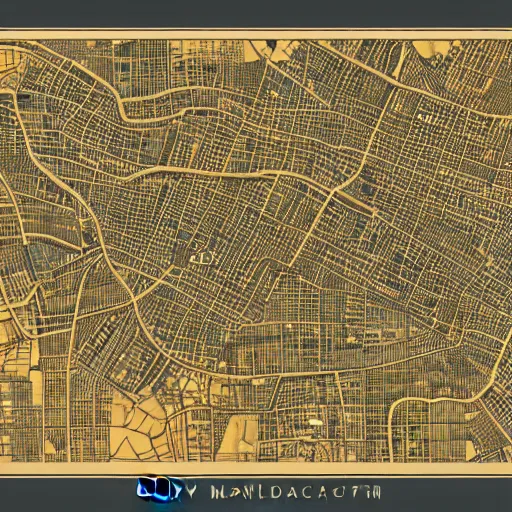 Image similar to cartography map art, city map, highly detailed, vintage typography, modern design