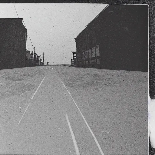 Prompt: moonwalker photo, city street on the moon, a detailed image of a future norilsk base, moon landscape, streetphoto, polaroid