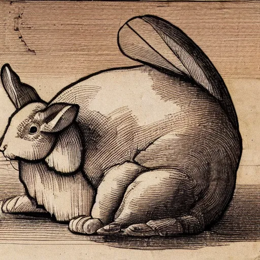 Prompt: mechanical rabbit with a crystal inside, by Leonardo da Vinci, drawn projects