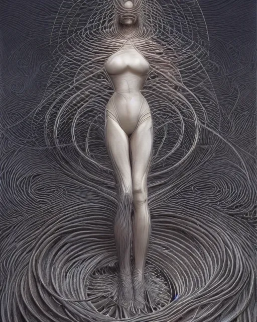 Image similar to conjuring an image from noise, by michael parkes, peter gric, and greg rutkowski, intricate, artgerm