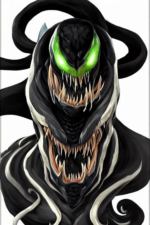 Image similar to an in game portrait of venom from the legend of zelda breath of the wild, breath of the wild art style.