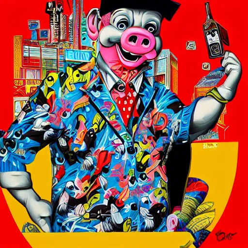 Image similar to Tristan Eaton, Porky Pig