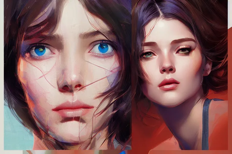 Image similar to half - circuits woman with cute - fine - face, pretty face, multicolored hair, realistic shaded perfect face, fine details by realistic shaded lighting poster by ilya kuvshinov katsuhiro otomo, magali villeneuve, artgerm, jeremy lipkin and michael garmash and rob rey