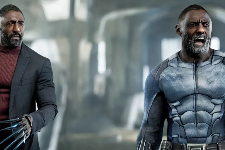 Prompt: film still of Idris Elba as wolverine in new X-men movie, 4k