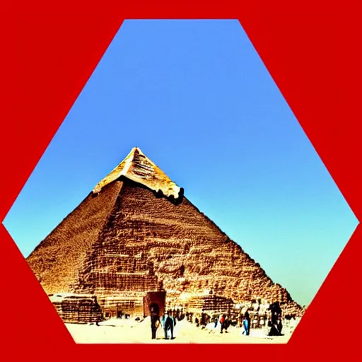 Image similar to pyramid of giza with snoop dogg head