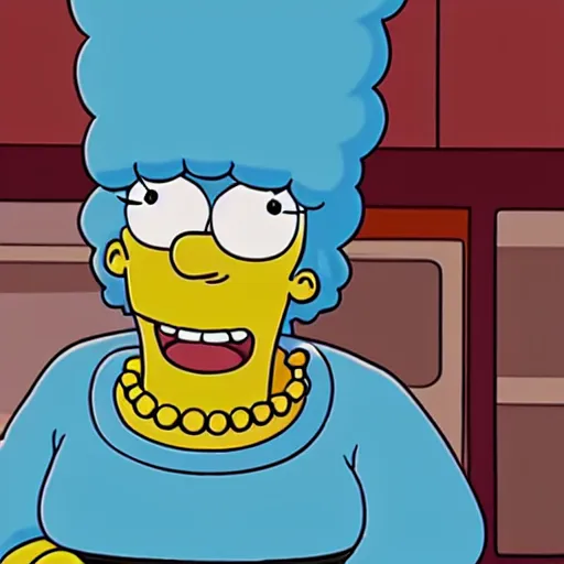 Prompt: marge simpson as a ghetto rapper, lost footage