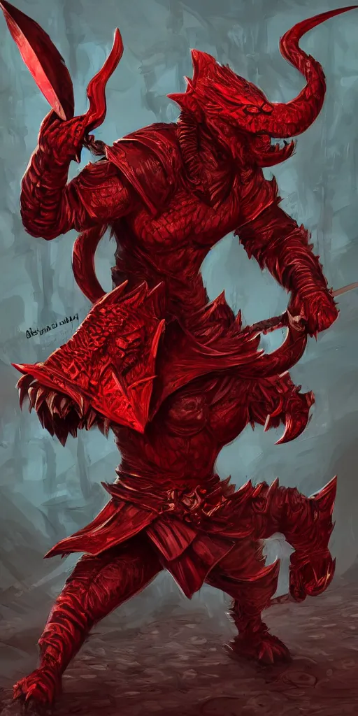 red scaled male dragonborn, rogue outfit, muscular,, Stable Diffusion