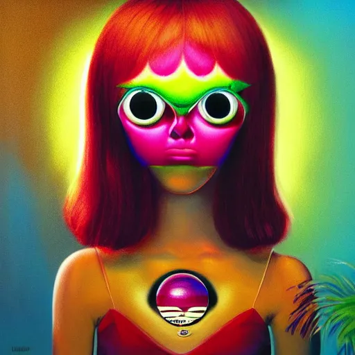 Image similar to Lofi vaporwave portrait tennis ball monster,chalk, Pixar style, Tristan Eaton, Stanley Artgerm, Tom Bagshaw, Basil Gogos