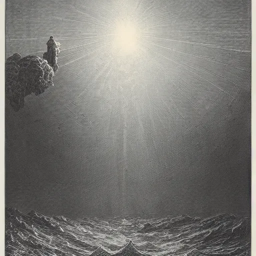 Image similar to Gustave Dore between the straits of fear