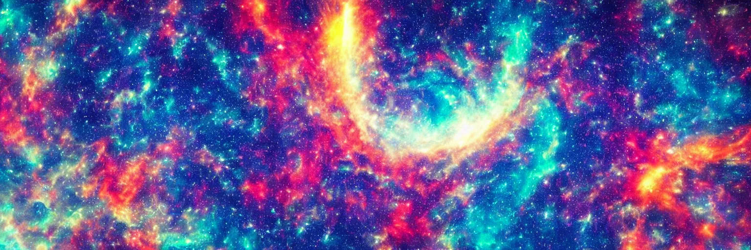 Image similar to Extremely vivid and colourful photo of space