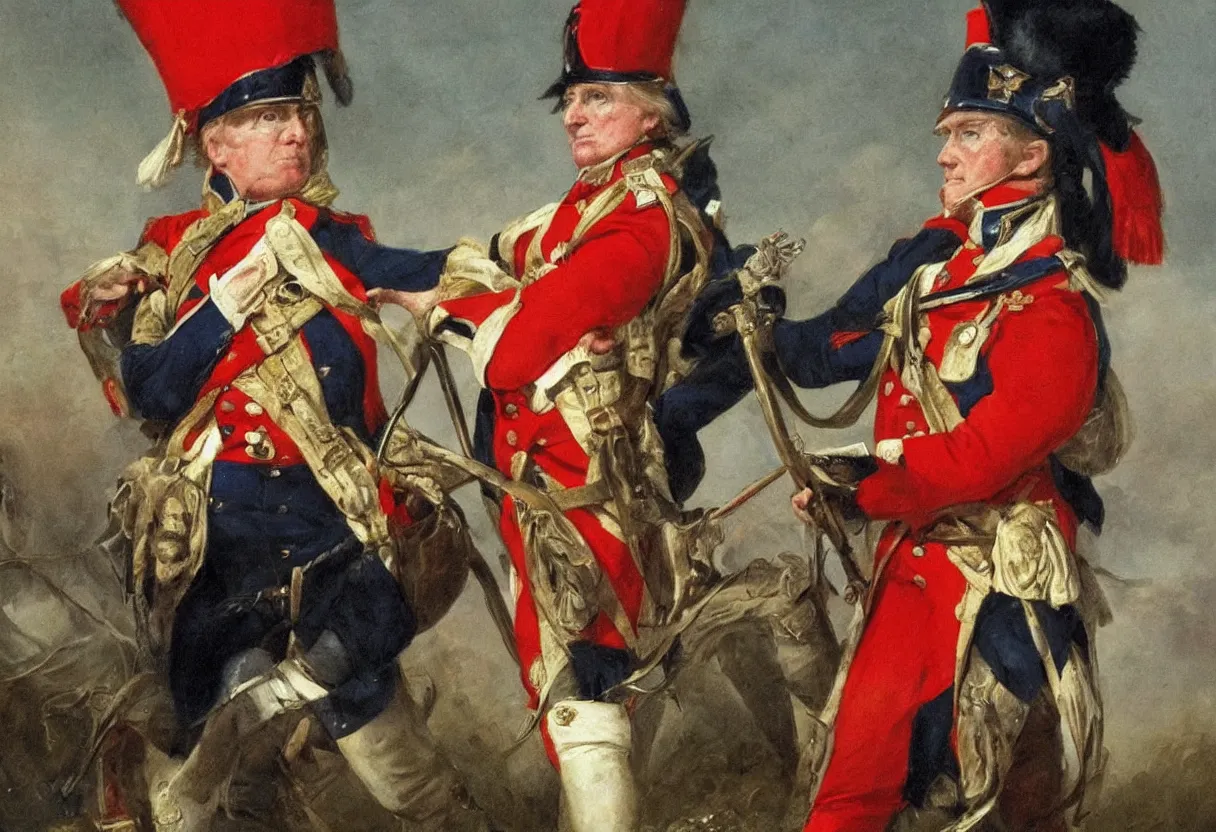 Prompt: Donald Trump as a british soldier during the Napoleonic Wars