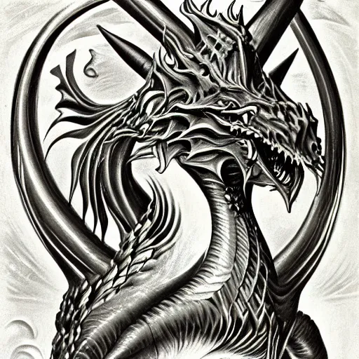 Image similar to a dragon by stanisław szukalski