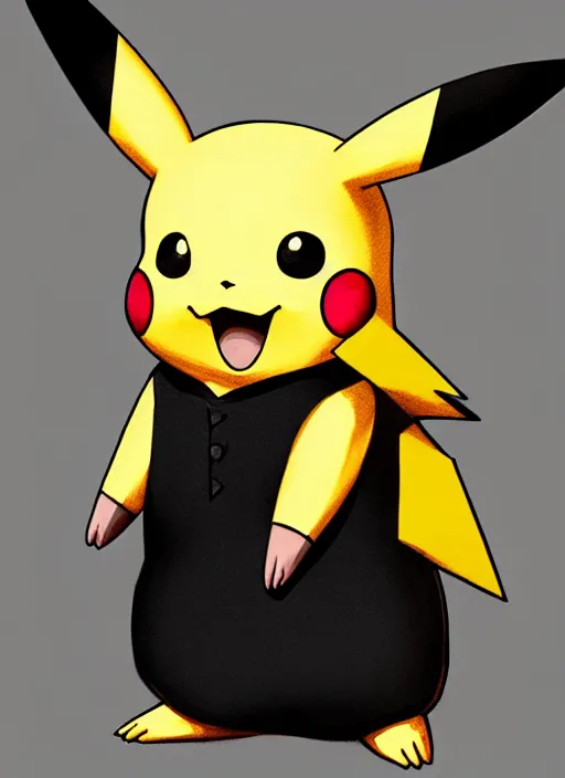 Prompt: a portrait of a pikachu as a human, high - contrast, intricate, elegant, highly detailed, digital painting, artstation, concept art, smooth, sharp focus, illustration