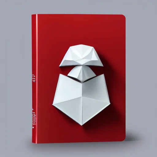 Image similar to low poly, vector, white eagle icon, in a book, red background, cgsociety, artstation, octane render